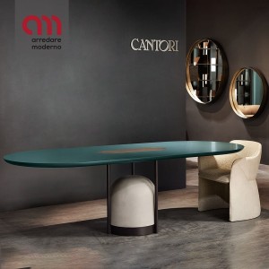 Arcano Cantori mesa ovalada con base de hormigón