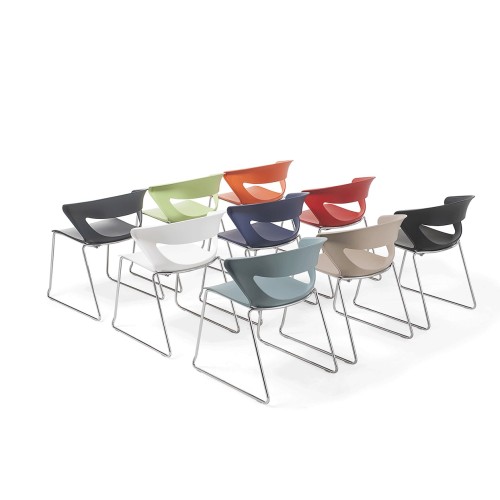 Kicca Kastel Silla de trineo de oficina empilable