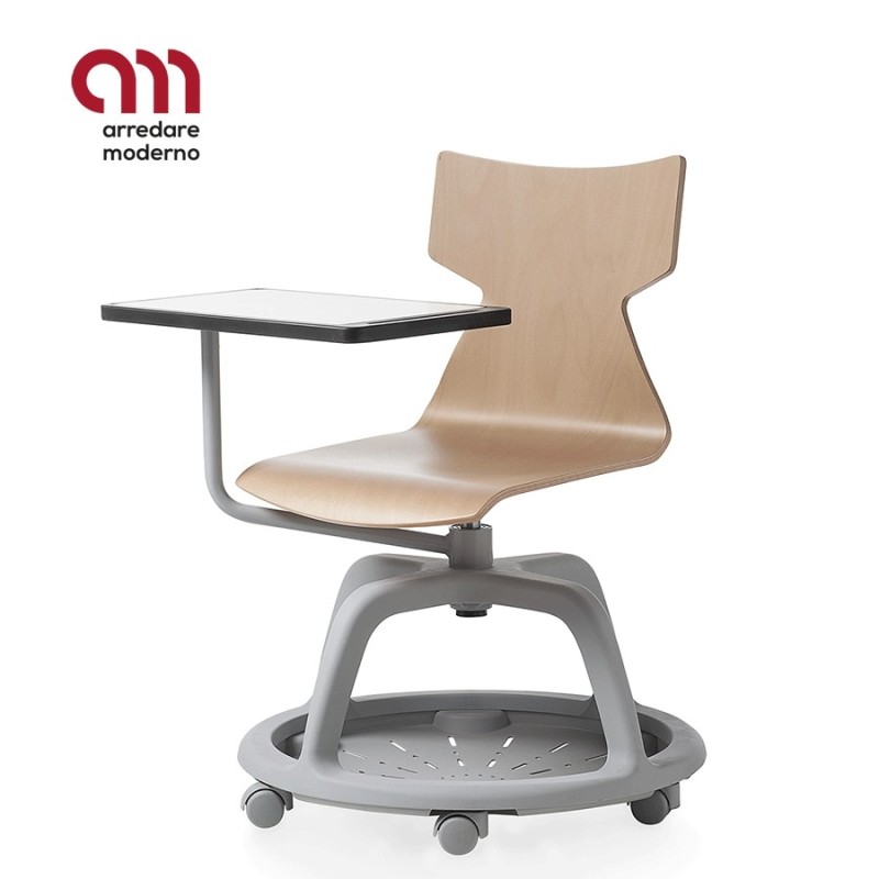 Kimbox Wood Kastel Silla de oficina con tableta y almacenaje