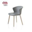 Kicca Plus Kastel Silla con patas de madera