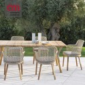 Emma Varaschin Silla de jardin patas de madera asiento de tela