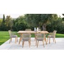 Emma Varaschin Silla de jardin patas de madera asiento de tela