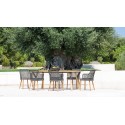 Emma Varaschin Silla de jardin patas de madera asiento de tela