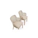 Emma Varaschin Silla de jardin patas de madera asiento de tela