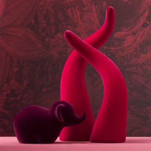 Escultura decorativa Corno Velvet en cerámica Adriani e Rossi