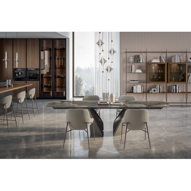 Mesa extensible Kaleido Bontempi Casa con tablero de barril