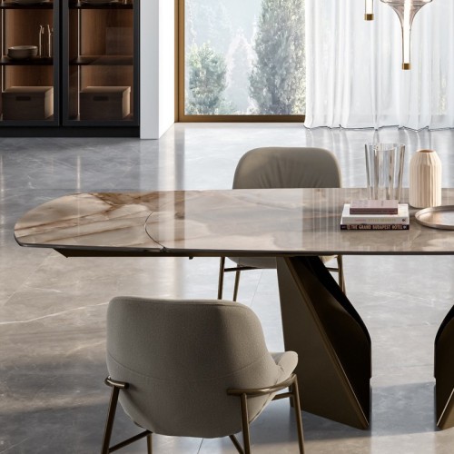 Mesa extensible Kaleido Bontempi Casa con tablero de barril