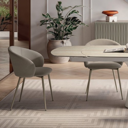 Silla Rebecca de Bontempi Casa con reposabrazos de acero