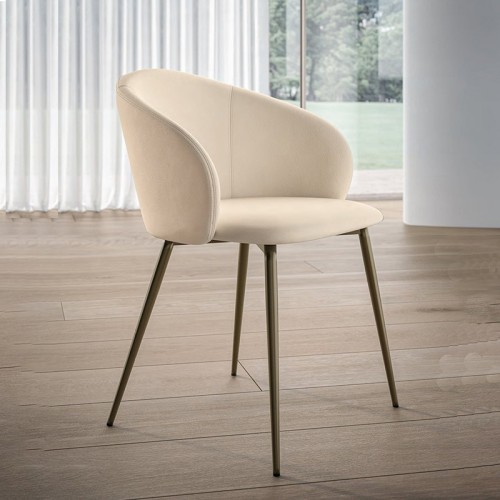 Silla Rebecca de Bontempi Casa con reposabrazos de acero