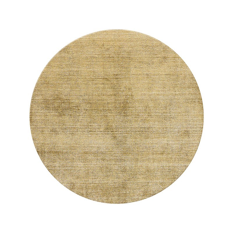Alfombra Mohebban Pure Round Gold en seda de bambú