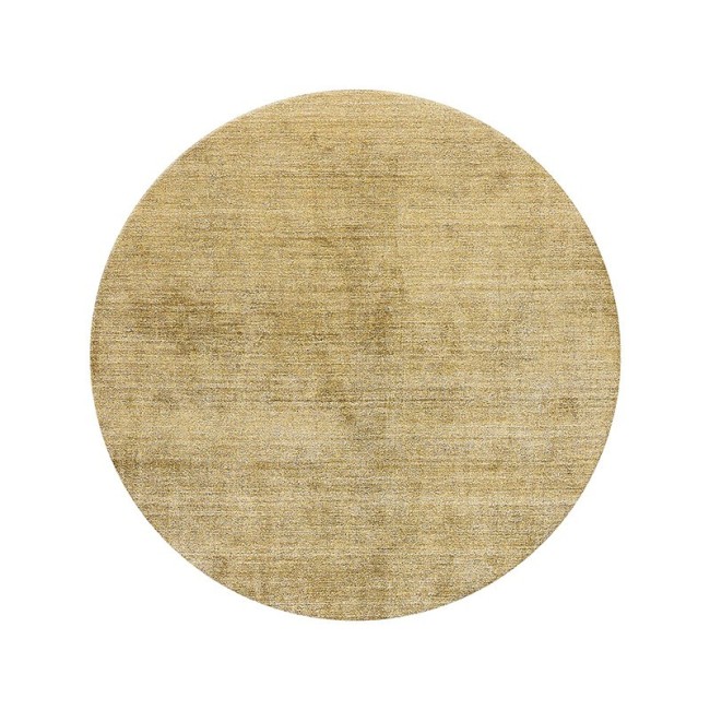 Alfombra Mohebban Pure Round Gold en seda de bambú