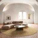 Alfombra Mohebban Pure Round Offwhite en seda de bambú