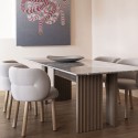 Silla tapizada Getlucky Moroso - Base de madera moderna