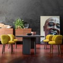 Silla tapizada Getlucky Moroso - Base de madera moderna