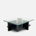 Mesa auxiliar Theo Moroso de vidrio transparente Descuentos
