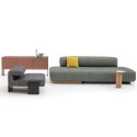 Sillón tapizado Loveseat Moroso – Base de madera moderna