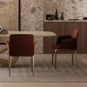 Sillón de comedor Opera Bontempi – Acolchada en piel o tejido