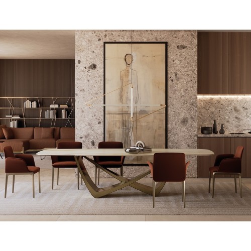 Sillón de comedor Opera Bontempi – Acolchada en piel o tejido