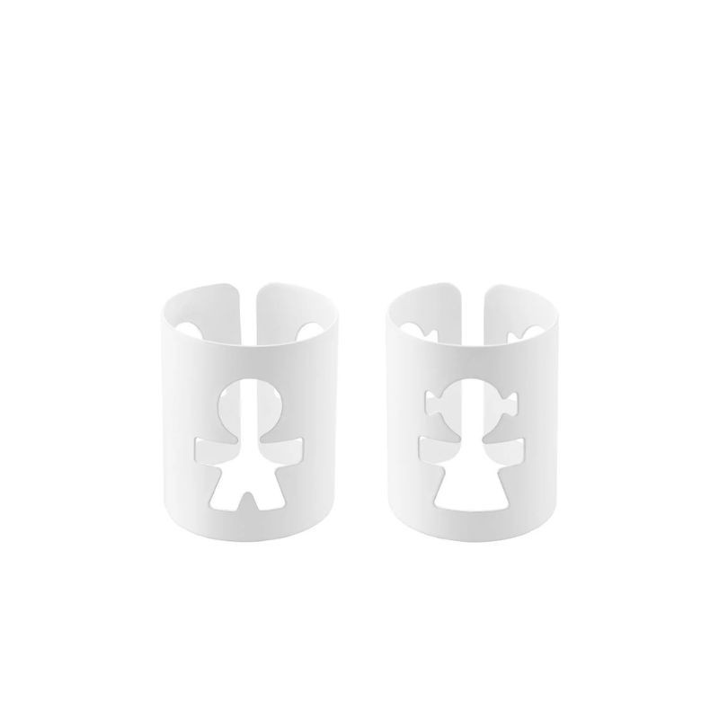 Juego de 2 anillos para servilleta Girotondo Alessi de acero coloreado