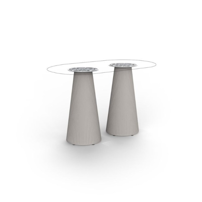 Mesa Gatsby Vondom con doble base redonda 119x69 cm