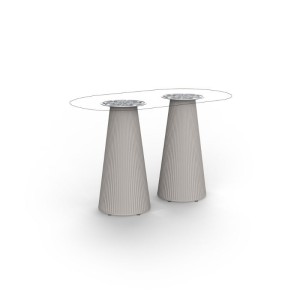 Mesa Gatsby Vondom con doble base redonda 119x69 cm