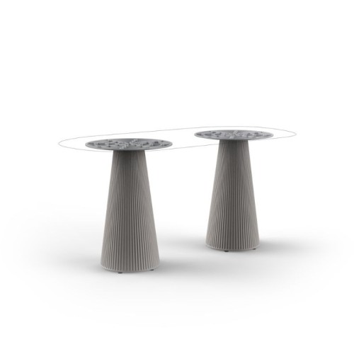 Mesa Gatsby Vondom con doble base redonda 158x79x73,5 cm