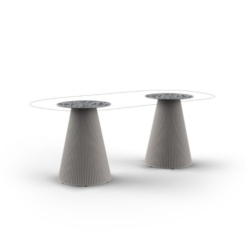 Mesa Gatsby Vondom con doble base redonda 200x100 cm