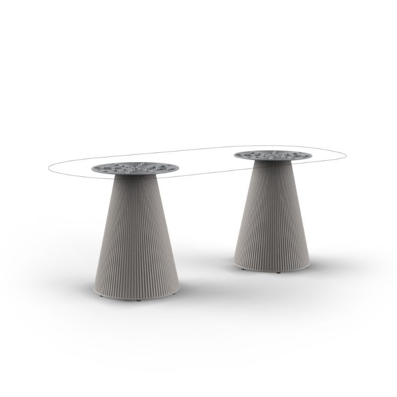Mesa Gatsby Vondom con doble base redonda 200x100 cm