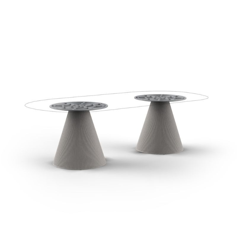 Mesa Gatsby Vondom con doble base redonda 260x129 cm
