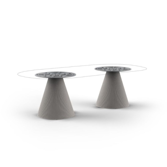 Mesa Gatsby Vondom con doble base redonda 260x129 cm