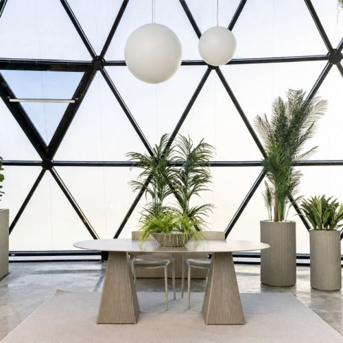 Mesa Gatsby Vondom con doble base cuadrada 119x69 cm