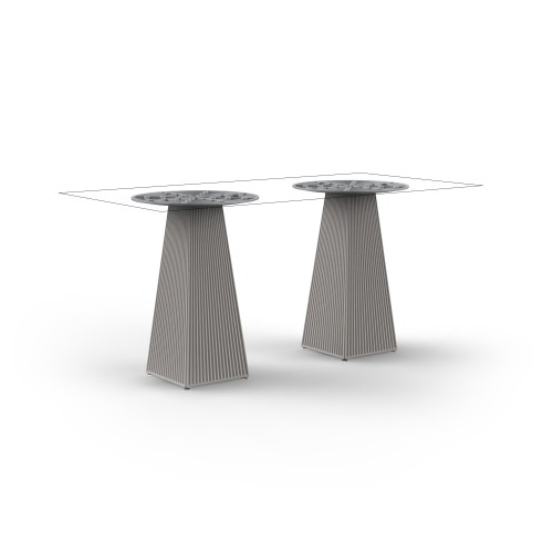 Mesa Gatsby Vondom con doble base cuadrada 158x79 cm