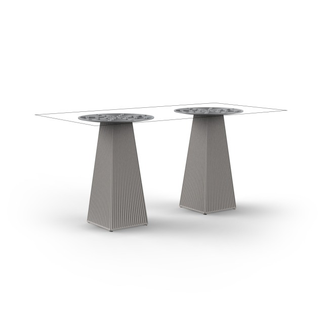 Mesa Gatsby Vondom con doble base cuadrada 158x79 cm