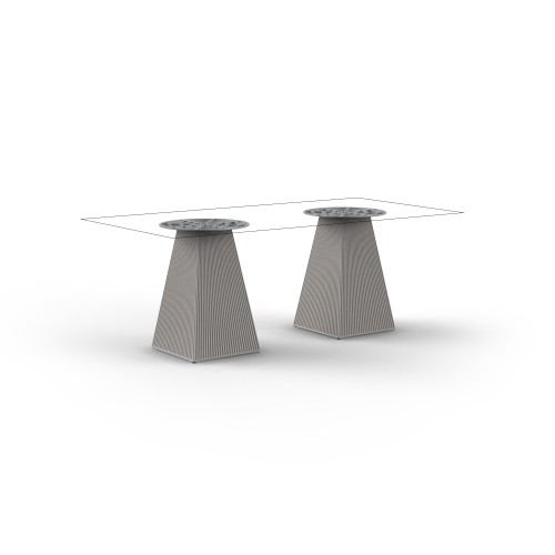 Mesa Gatsby Vondom con doble base cuadrada 200x100 cm