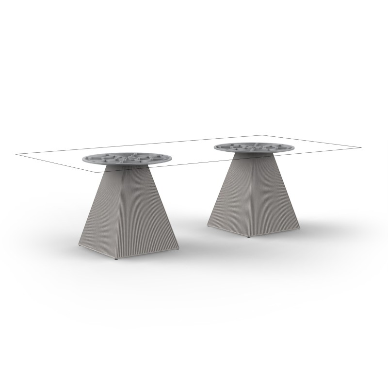 Mesa Gatsby Vondom con doble base cuadrada 260x129 cm