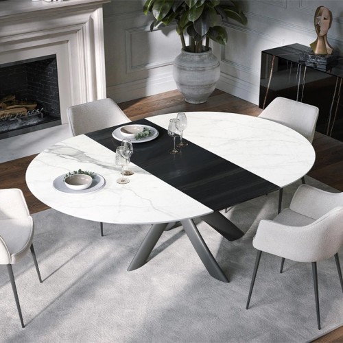 Style Round Ext Tonin Casa Mesa extensible