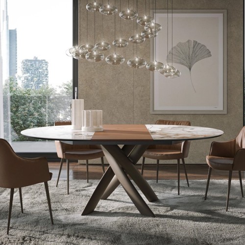 Style Round Ext Tonin Casa Mesa extensible