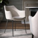 Silla Gaia Tonin Casa tapizada con brazos y patas metálicas