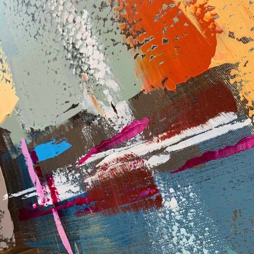 Cuadro abstracto Esplosione di Colore Agave Quadri