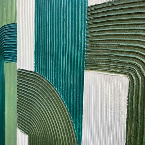 Cuadro abstracto Green Lines Agave Quadri