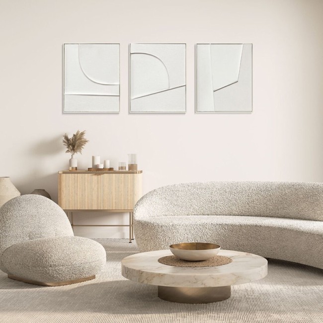 Set de 3 cuadros abstractos Groove Agave Quadri