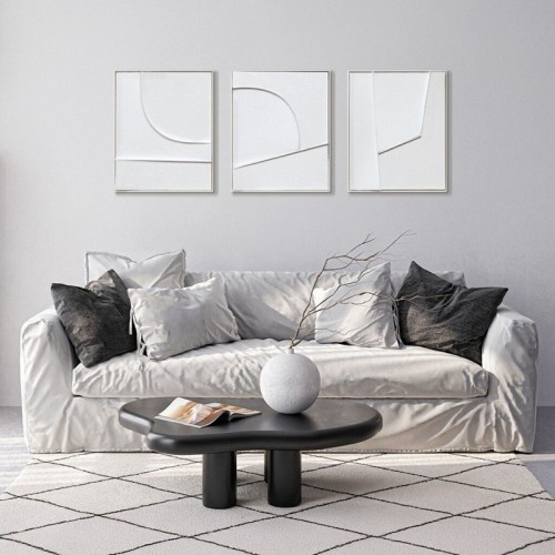 Set de 3 cuadros abstractos Groove Agave Quadri