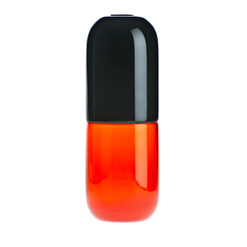 Jarrón Happy Pills Feniletilamina – Negro/Naranja