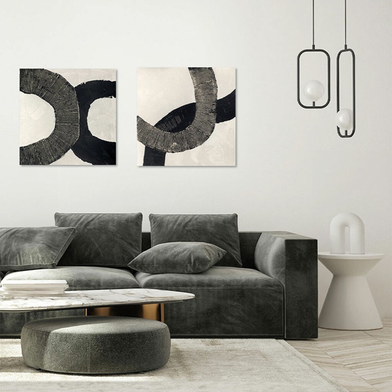 Cuadro abstracto Black Circles Agave Quadri