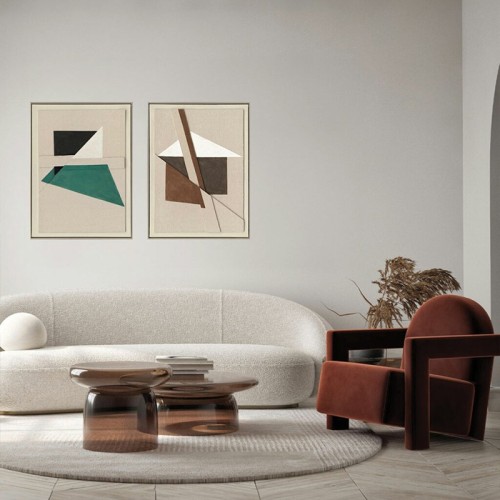 Cuadro abstracto Brown Shapes Agave Quadri