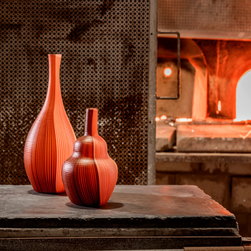 Jarrón Tessuti Battuti 524.02 Venini de vidrio de Murano