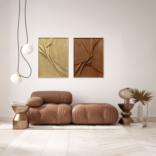 Cuadro abstracto Leather Agave Quadri