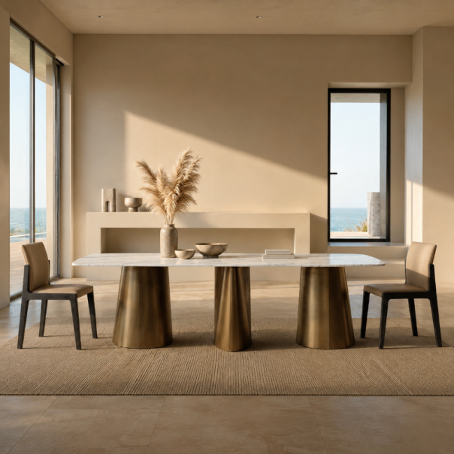 Mesa Ogiva Fiam Italia Base Estándar | Cristal o Mármol