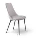 Silla tapizada Itala Bonaldo con patas de metal