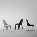Silla tapizada Itala Bonaldo con patas de metal